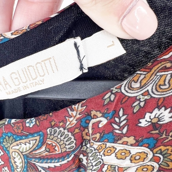 ✅ Lara Guidotti Women's Maxi Silk Blend Dress, Brown/Paisley Size LARGE - Picture 8 of 10